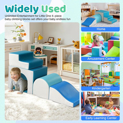 Foam Climbing Blocks for Toddlers: with a Tunnel – 4 PCS Foam Blocks – Kids Indo