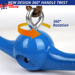 Ninja-Twister Swing Spins Set: Slackline Attachments – 360° Handle Twist-Spin Fl