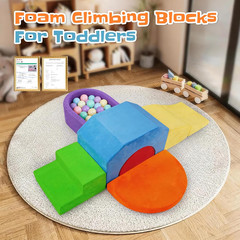 6-Piece Soft Foam Climbing Blocks for Toddlers & Babies – Indoor Baby Climbing T