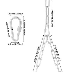 2 Pack Hammock Chain Set, Hanging Porch Swing Extension Chain Kit with Insura…