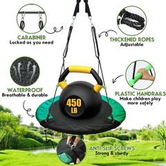 4FT Diameter Saucer Swing/Tree Swing 1 Inch Diameter&1MM Thick Sturdy Steel