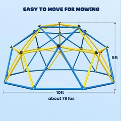 10ft Climbing Dome Jungle Gym Outdoor Monkey Bar w/ Hammock & Swing Easy Setup