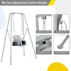 Columpio 3 en 1 para bebés con soporte de metal plegable para niños pequeños NEW
