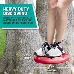 Heavy Duty Red Disc Tree Swing with Rope for Outdoor Play – Easy DIY Addition…