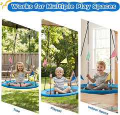 40 Inch round Tree Swing for Kids & Adults, Waterproof Heavy Duty Flying Seat wi
