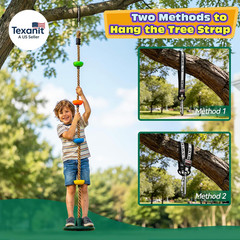 Tree Swing for Kids 330LB Capacity, Climbing Rope with Platforms and Disc Swing