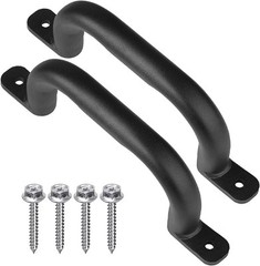 10″ Black Playground Safety Handles 2 Pack, Metal Swing Set Matte