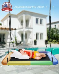 60 Inch Heavy-Duty Waterproof Rectangle Swing Seat 700lbs for Backyard Fun