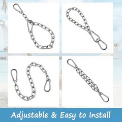2 Pack 25in Heavy Duty Swing Chains with 4 Carabiners, Stainless Steel Hangin…