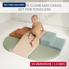 ZICOTO Fun Climbing Toy Set for Toddlers Aged 1-3 – Incl. Crawl Through Tunnel &