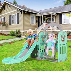 Kids Slide and Swing Set, 5 in 1 Toddler Slide Climber Indoor Outdoor Playground