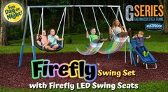 Firefly LED Swing Set: 2 Seats, 34″ Saucer, G-Series Steel