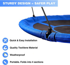 43″ Flying Saucer Swing for Kids Outdoor, Large round Tire Swings for Trees and