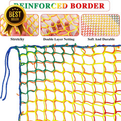 6.5×9.8FT Climbing Cargo Net Double Layer Playground Safety Treehouse Net