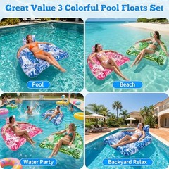 Ornnut XL/L Pool Floats, 3Pack/4Pack Inflatable Pool Floats Adult & Kids,