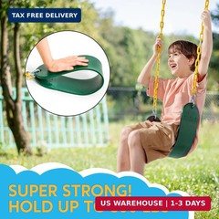 TURFEE Heavy Duty Swing Seat Green Color with 66″ Chain, Swing Set Accessories R