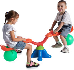 Outdoor Seesaw Teeter Totter for Kids, 360° Spin, 55 lbs Capacity, Multi-Colored