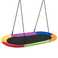 Topbuy 60″ Flying Saucer Tree Swing Set Outdoor Oval Swing Adjustable Hanging