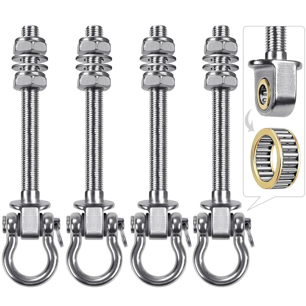 Heavy Duty Bearing Swing Hangers, 4 Pack Stainless Steel Swing Set Hooks for …