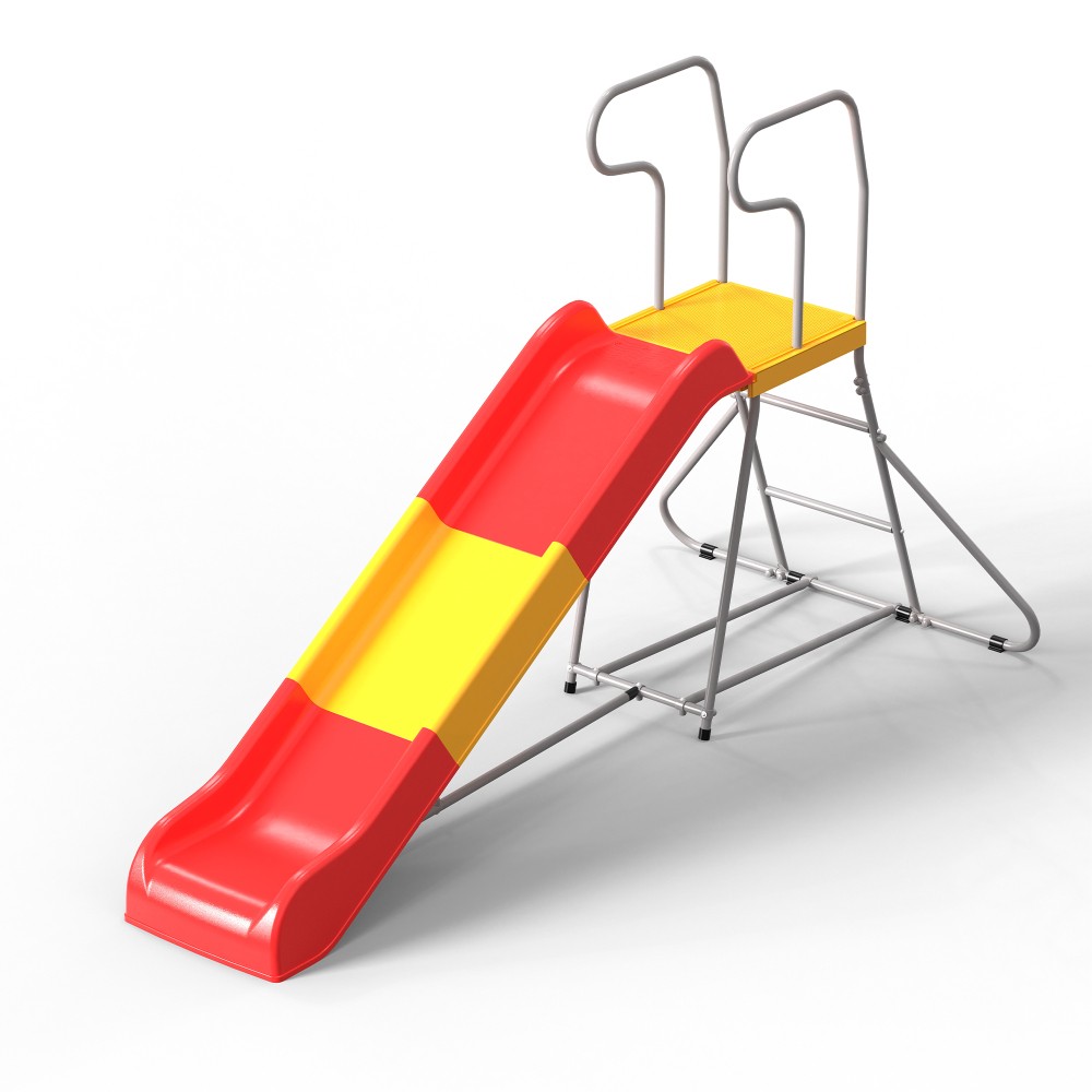 2-in-1 Kids Climbing Slide 76.4-Inch Smooth Slide Track Anti-Slip Steps Outdoor