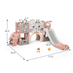 9 in 1 Toddler Slide and Climber Playset Kids Slide Indoor Slide for Baby Room
