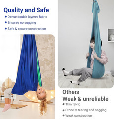 Sensory Swing for Kids Navy/Green | Indoor Swing for Kids Made with Soft & Durab