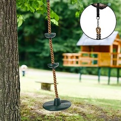 Climbing Rope with Platform and Disc, Tree Swing Seat Set Outdoor Playground