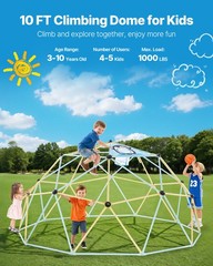 VEVOR Climbing Dome 10FT Geometric Dome Climber 1000LBS Loading Kids Jungle Gym
