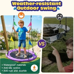 48 inch Tree Swing, Larger Saucer Flying Swing for Whole Family, 900lbs Weigh…