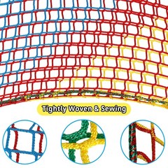 Multicolored Climbing Cargo Net 14.7′ x 9.8′ – Double Layer Playground Safety Ne