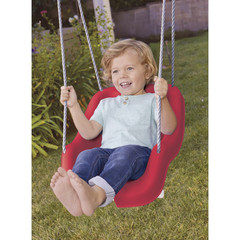 Little Tikes 2-in-1 Snug ‘n Secure Baby Toddler Swing High Back T-Bar Red