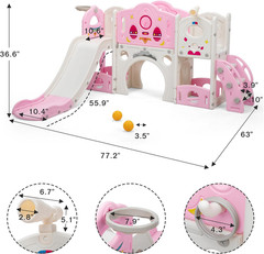 9-in-1 Toddler Slide & Climber Playset for Indoor/Outdoor Fun Ages 1-4