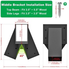 Heavy-Duty Swing Set Bracket – A-Frame Swing Set Hardware Kit with Mounting H…