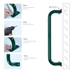 17 Inch 6 Pieces Green Outdoor Metal Safety Handles for Green -6 Pcs