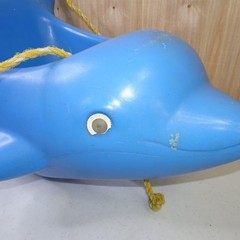 Vintage Step 2 Baby Toddler Blue Dolphin Outdoor Swing Made In USA