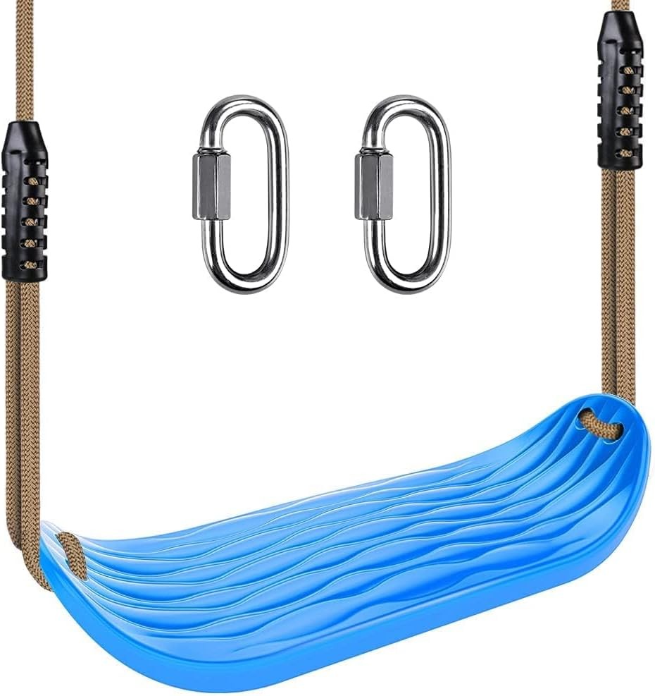Plastic Swing Seat, Non Slip Tree Swing Set with Adjustable Rope and 2