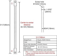 31.5″ Garden Swing Replacement Rods – Sturdy Black Metal for Optimal Balance
