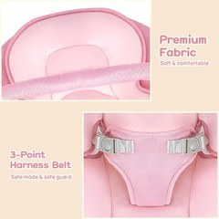 Electric Baby Swing Remote Control 5 Speeds Detachable Seat Pink 0-6M