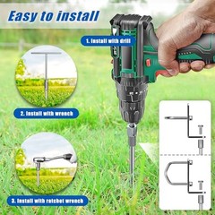 30″ Heavy Duty Screw in Ground Anchors Kit, 3″ Spiral Windproof Earth Anchors