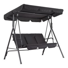 Porch Swing Chair with Adjustable Canopy for Adults 3-Seat Patio Glider Bench