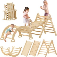 Tiny Land Pikler Triangle Set 7 in 1 Foldable Wooden