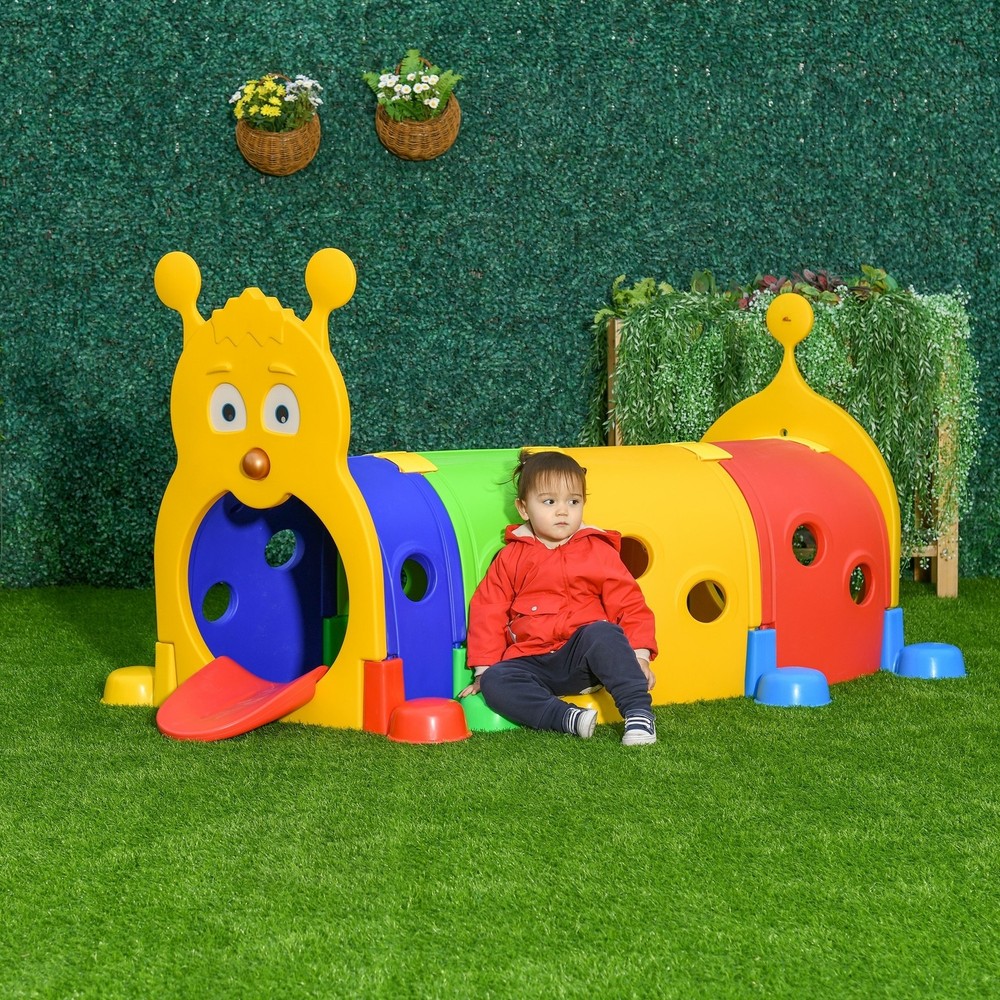 Kids Caterpillar Tunnel Climb-N-Crawl Play, 72.75″ x 39.25″ x 41.25″