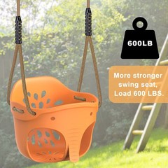 Heavy-Duty High Back Full Bucket Toddler Swing Seat with Locking Carabiners a…