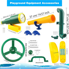 11 Pcs Playground Swing Set Accessories Plastic Pirate Steering Wheel with Sa…