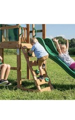 Backyard Discovery Buckley Hill Swing Set Playset 2 Swings Slide Rock Wall