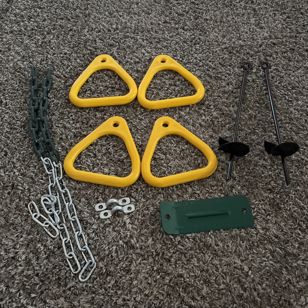 Playstar 4 Yellow Gym Rings, Chains- 21”, 2 Anchors. All NEW WO Tags