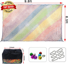 Climbing Cargo Net, 6.5′ X 9.8′ Double Layers Playground Safety Net, Kids Backya