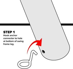 MSC-5272 Metal Ground Anchor Kit for Swing Sets, Gold