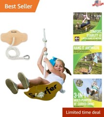 Versatile Maple Wood Disc Swing with Heavy-Duty Braided Rope – Safe and Fun