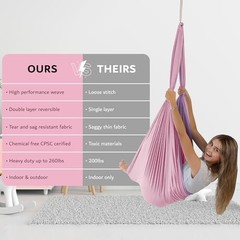 Double Layer Reversible Sensory Swing | Outdoor and Indoor Swing Pink/Purple